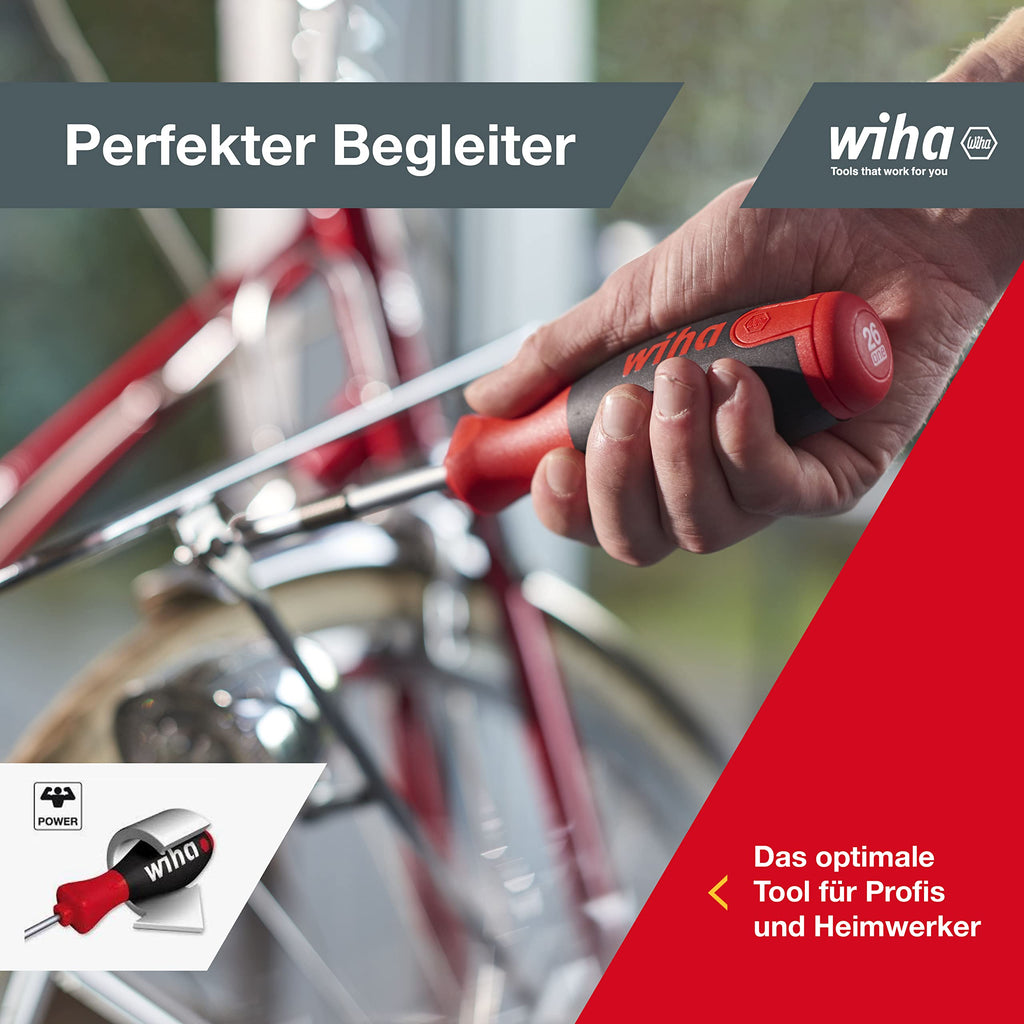 Wiha Schraubendreher mit Bit Magazin LiftUp 25 magnetisch gemischt mit 12 Bits, 1/4" (3803), Bits im Griff, langlebig, universell, Bitsatz, Bithalter, platzsparend, kompakt, stabil