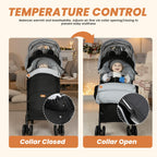 bemece Fußsack Kinderwagen Winter, Universal Fußsack Buggy mit Warmem & Bequemen Kristallvelours, Universal & Abnehmbar, Fusssack Kinderwagen Baby Winter für Buggys Kinderwagen - Schwarz