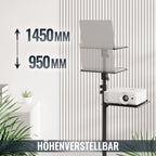 RICOO Beamer Ständer Stativ mit Rollen Höhenverstellbar CZ0800 Ständer für Projektoren Beamerständer Standfuß bis 10 Kg je Ablage Regal Laptoptisch Mobile Notebook Halterung Stand