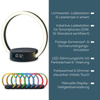 Beurer WL 65 Wake Up + Charge Lichtwecker, Nachttischlampe mit Ladefunktion für Smartphones, Wecker mit Simulation des Sonnenaufgangs für sanftes Aufwachen, dimmbares Nachtlicht mit Farbwechseloption