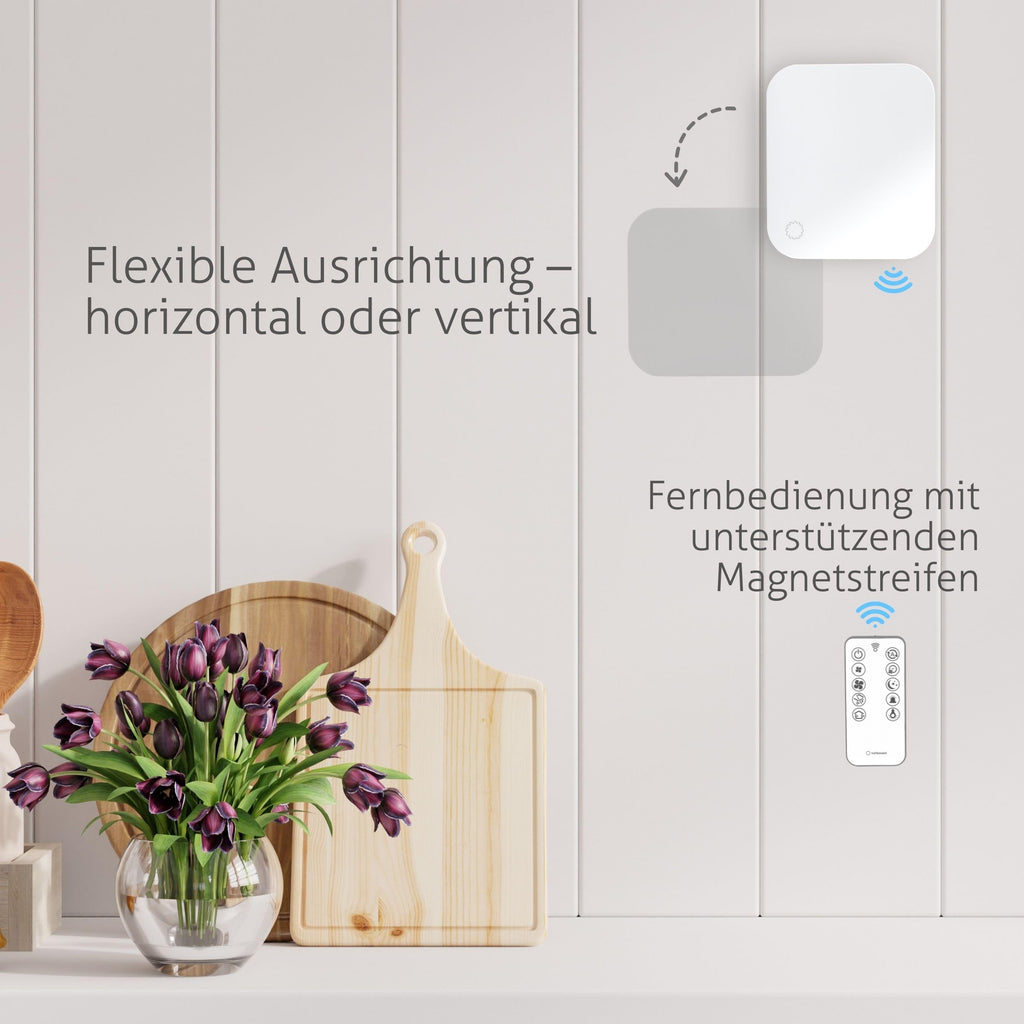 Turbionaire Trend HRV 150 WMW Dezentrale Wohnraumlüftung mit Wärmerückgewinnung (VMC), WiFi, Feuchtigkeitssensor, Fernbedienung, 8 Lüftungsstufen, 3 Jahre Garantie,158 mm, Timer