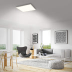 BRILONER - LED Deckenlampe mit Fernbedienung, flach, einstellbar von warmweiß bis kaltweiß, Lampe, Deckenleuchte, Wohnzimmerlampe, LED Panel, Schlafzimmerlampe, 59,5x59,5x6,5 cm, Weiß