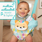 Infantino Music & Lights 2-in-1-Türschaukel, Anregende Aktivitätsschaukel für Babys mit bewegungsgesteuerten Geräuschen, Fuchs