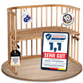 babybay Maxi extra großes Beistellbett aus massivem Buchenholz / Kinderbett Höhe stufenlos verstellbar & umweltfreundlich / mitwachsendes Babybett (kernbuche geölt)