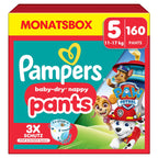 Pampers Baby-Dry Pants Paw Patrol Edition Größe 5, 160 Windeln, 11kg-17kg, 360grad Passform hilft, Auslaufen zu verhindern