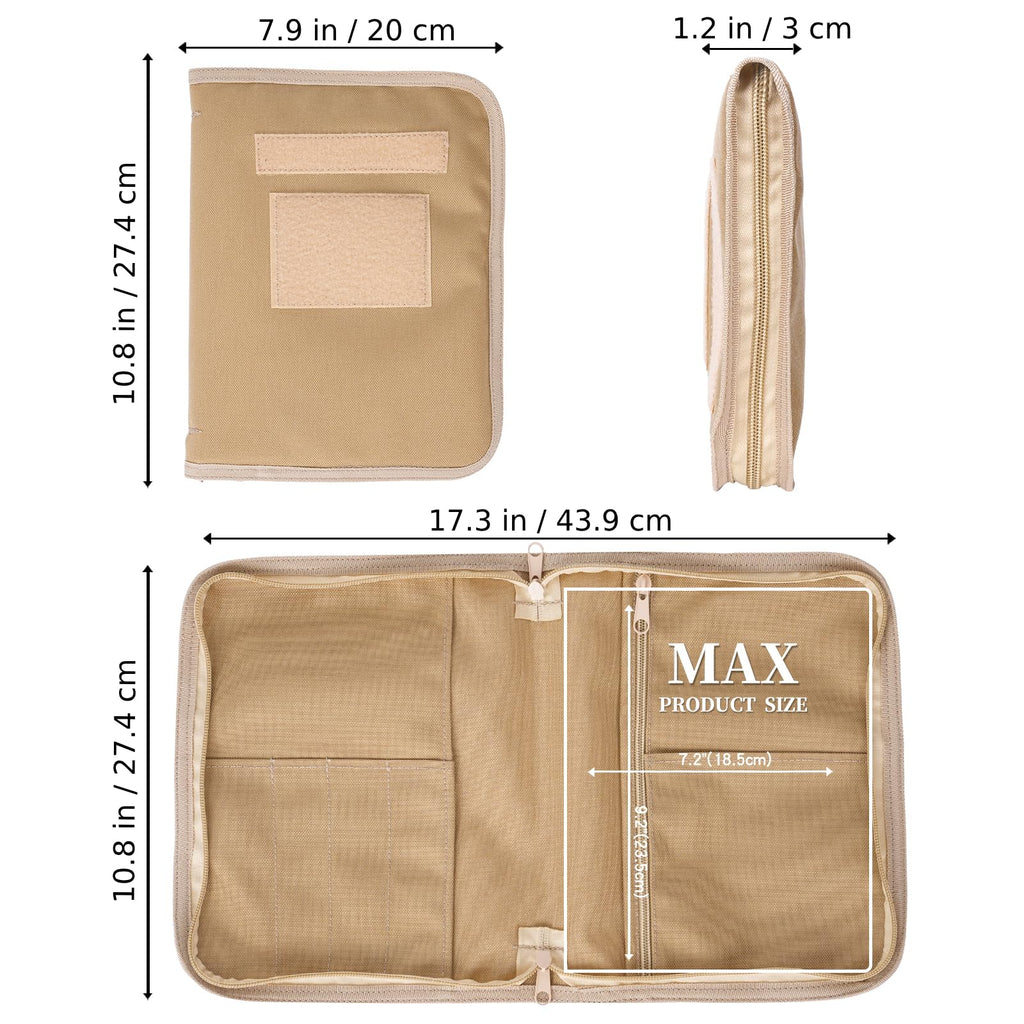 VEPKOIT Taktische Notizbuchhülle mit Reißverschluss für Ordner, OCP Binder Planer Tactical Portfolio Organizer und A5 Notebook Binder Cover, 7" x 9" wetterfeste Notebook-Abdeckung - Coyote
