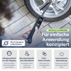 Woowind Ventus Pro Reifenfüller, Tragbarer Luftkompressor für Auto, Fahrrad, Motorrad, SUV, Offroad und LKW – Schnelle Autopumpe, 150PSI/10,3Bar, Kabellos 12 V DC, LED-Display, Notlicht + Koffer