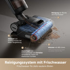 dreame H15 Pro Nass- und Trockensauger, GapFree AI DescendReach Roboterarm, dreifache Kantenabdeckung, 21.000 Pa Saugleistung, 0 Tangle, 100°C Bürstenwäsche, 5min 90°C Trocknung, 180° Lie-Flat