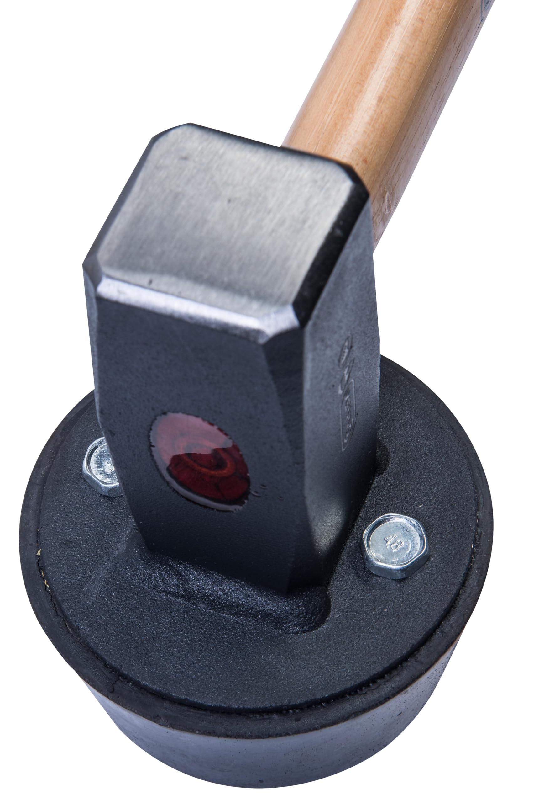 Connex Plattenverlegehammer 2400 g - rot / schwarz - mit Holzstiel aus Hickory - mit austauschbarem Gummi-Schlagkopf 110 mm Ø / Hammer / Schonhammer / Pflasterhammer / COX622256