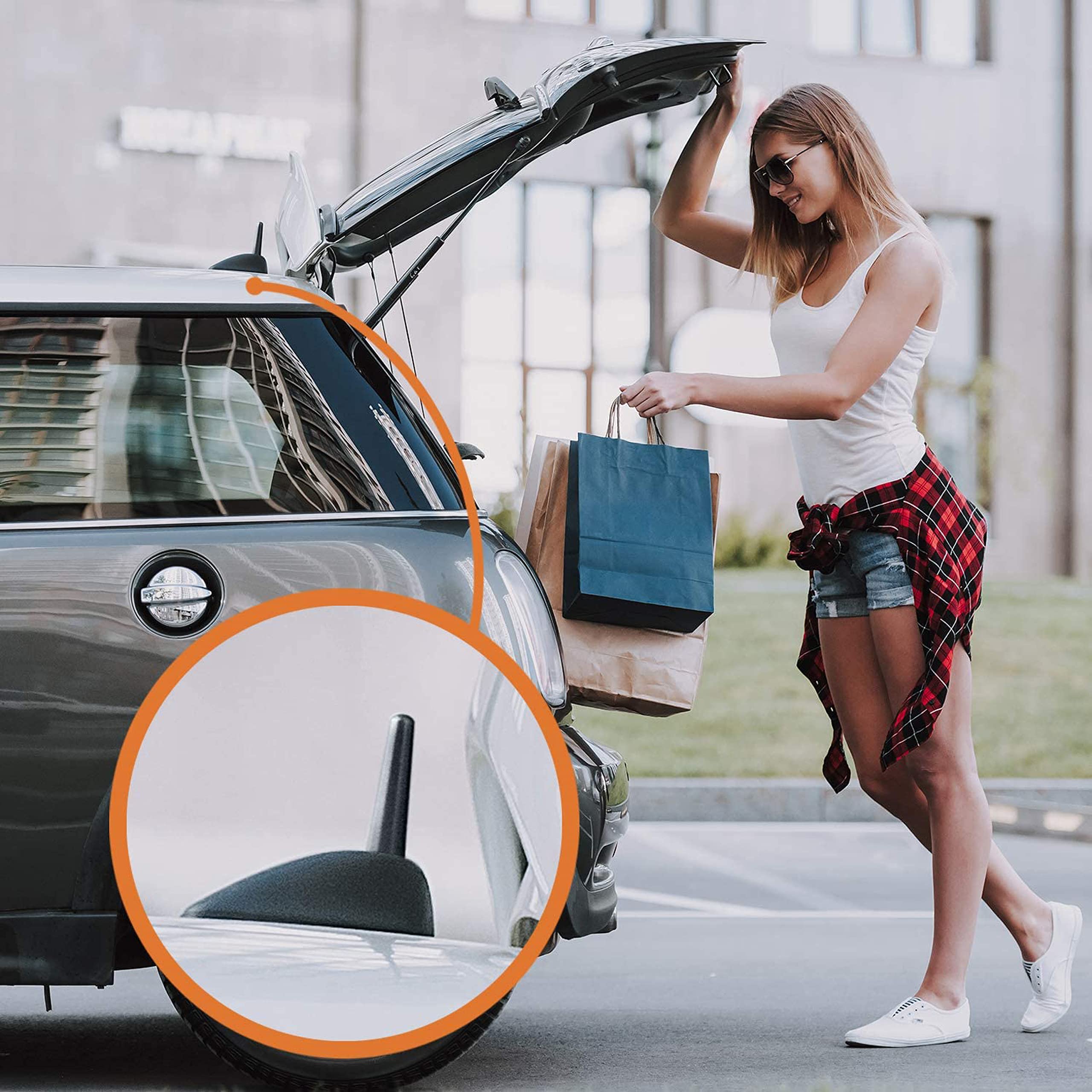BlackNugget® Autoantenne 3cm - Universal Kfz Antenne - Dachantenne mit erstklassiger Empfangsqualität - Kurze Autoantennen für AM & FM Empfang - DAB Antenne Auto - Kurzstabantenne