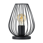 EGLO Tischlampe Newtown, 1 flammige Vintage Tischleuchte, Nachttischlampe aus Stahl, Farbe: Schwarz, Fassung: E27, inkl. Schalter