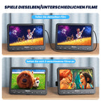 NAVISKAUTO 10,5 Zoll DVD Player Auto 2 Monitore Mit Eingebauter 5000 mAh Akku HDMI IN, Tragbarer DVD-Player Auto Fernseher TV Rücksitz Für Kinder Unterstützt USB/SD-Karte Mit Zwei Kopfhörern