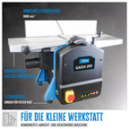Güde 55440 Abricht- & Dickenhobel GADH 200 (Abrichttische aus Alu-Druckguss, Hobelwellenschutz, Überlastschalter), Blau, 82 x 46 cm