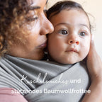 Boba Babytragetuch ab Geburt bis 15 kg - Kuschelweiches & Stützendes Baumwollfrottee, Tragetuch Baby Neugeboren bis Kleinkind, Einfach zu Binden (Grau)