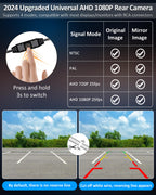 Vtopek Rückfahrkamera AHD 1080P Rückfahrkamera Auto 360° Drehbar Auto Rückfahrkameras Nachrüsten 170° Weitwinkel Nachtsicht IP69 wasserdichte Universal NTSC Rückkamera für Wohnmobil SUV Pickup Van