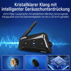 LEXIN MeshCom Mesh 3.0 Helm Intercom, Motorrad Headset Bluetooth 5.0, Motorradhelm Kommunikationssystem mit CVC und DSP Geräuschunterdrückung, Multi-Audio Funktion, IP67 Wasserdicht, Einzelpack