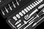Connex Bit- und Steckschlüssel-Satz 52-teilig - Stabiler Kunststoffkoffer - 1/4 Zoll - Umschaltknarre mit Schnelllösefunktion - Für Montage- & Schraubarbeiten / Stecknuss-Set / Bit-Set / COXB365010