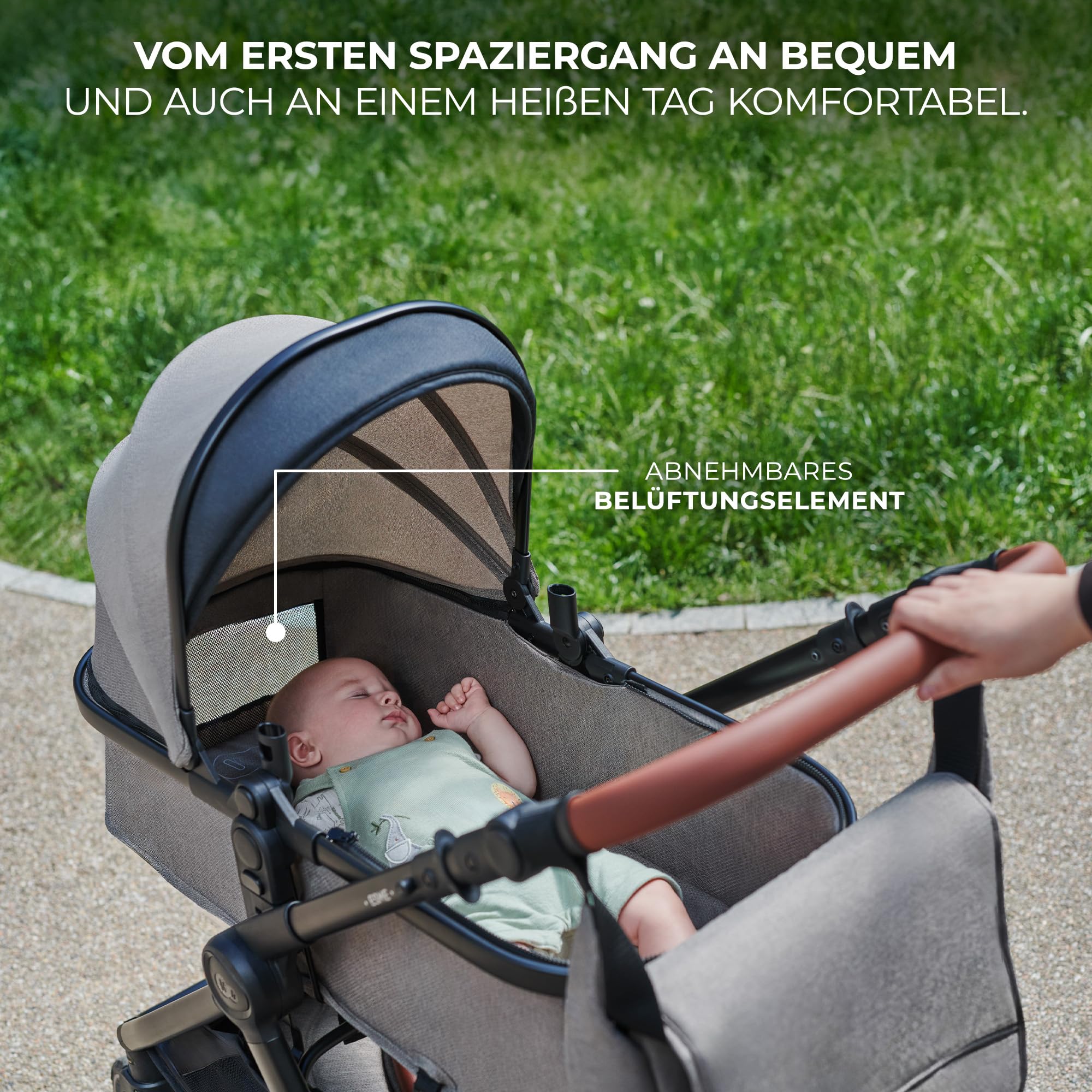 Kinderkraft ESME Kinderwagen 3 in 1 komplettset bis 26 kg, Kombikinderwagen reisesysteme mit Babyschale I-size 40-75 cm, Zusammenklappen, Liegeposition, Grau