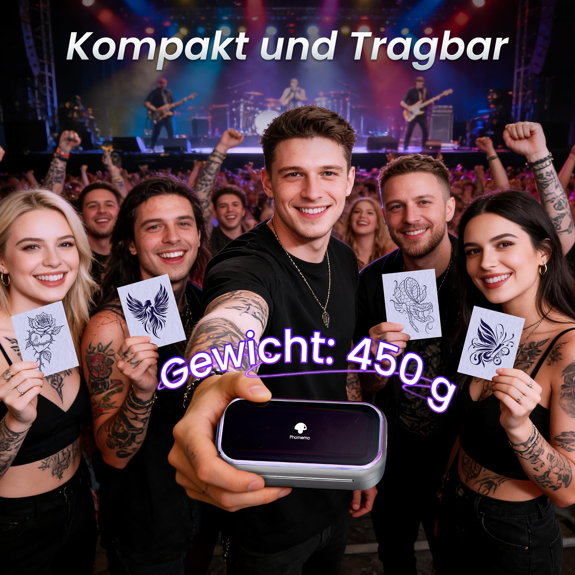 Phomemo TP31 Tattoo Drucker, Aufgerüstet Mini Tattoo Stencil Drucker 3 Zoll, Tattoodrucker mit 30pcs Papier für Anfänger, Tätowierer, Tattoo Printer Bluetooth Kompatibel mit Smartphone, Tablet