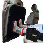 Kewago Rückenlehnenschutz Auto Kinder 2 Stück schwarz - Trittschutz Autositz & Rücksitzschoner - Sitzschoner Auto Vordersitze - Autositz Schutz vor Schmutz, Abdrücken & Kratzern - Schutzmatte