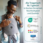Koala Babycare Tragetuch Baby Neugeborene - Einfach Anzuziehen für Mütter und Väter - Babytrage Multi-Use Bis 9kg - Babytragetuch Anthrazitgrau