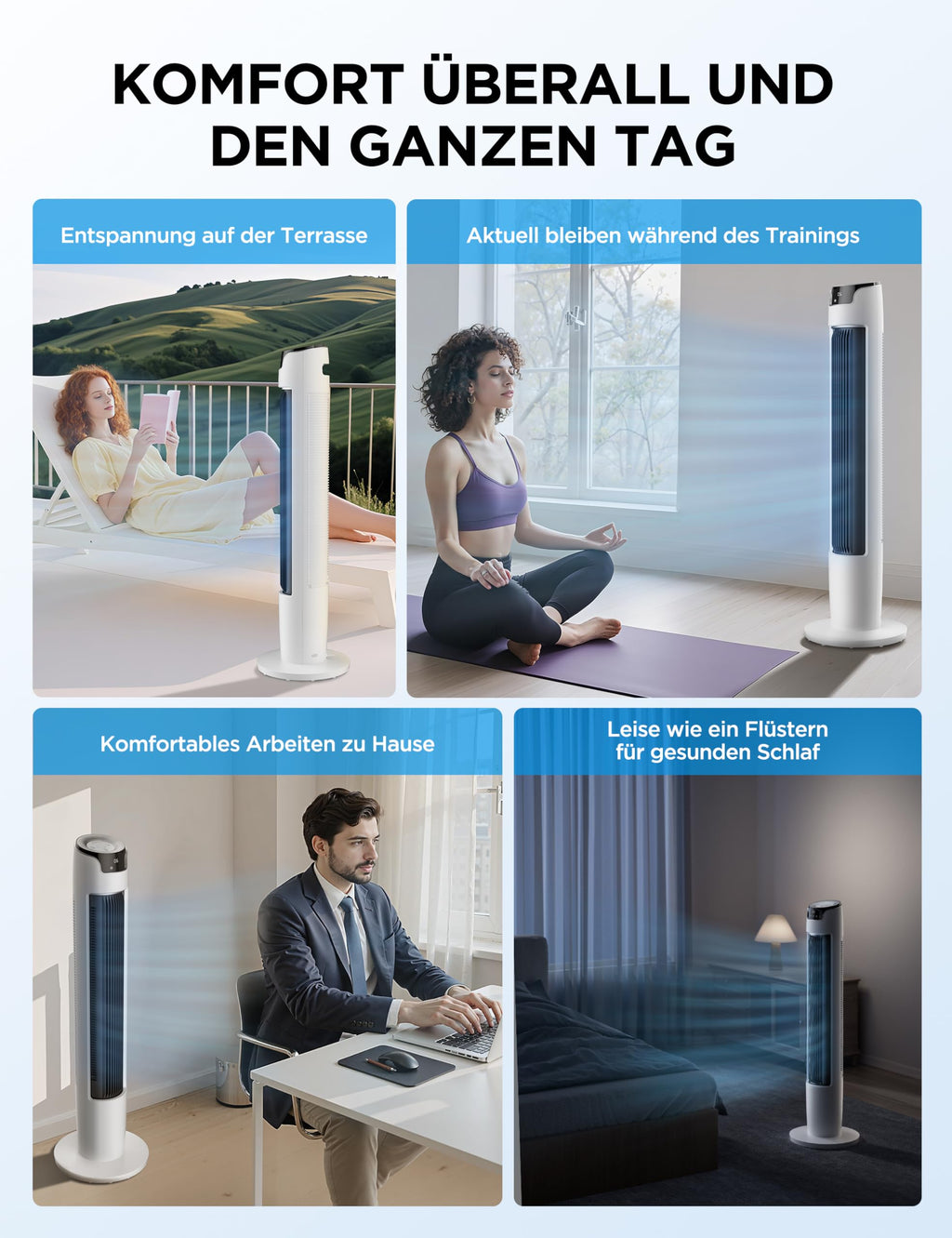 Midea FZ10-16AR Column Fan with Remote Control