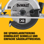 DEWALT 18 Volt Akku-Handkreissäge (760 Watt Abgabeleistung, Sägeblatt-ø: 165 x 20 mm, bis 50° Neigungsverstellung, 24-Zahn HM Sägeblatt, T STAK Box VI, Lieferung ohne Akku & Ladegerät), DCS391NT-XJ