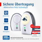 reer Rigi Digital Babyphone | 300 m Reichweite | Mit Nachtlicht und Gegensprechfunktion | VOX-Funktion | FHSS-Technologie | Akku- oder Netzbetrieb | Qualität vom Erfinder
