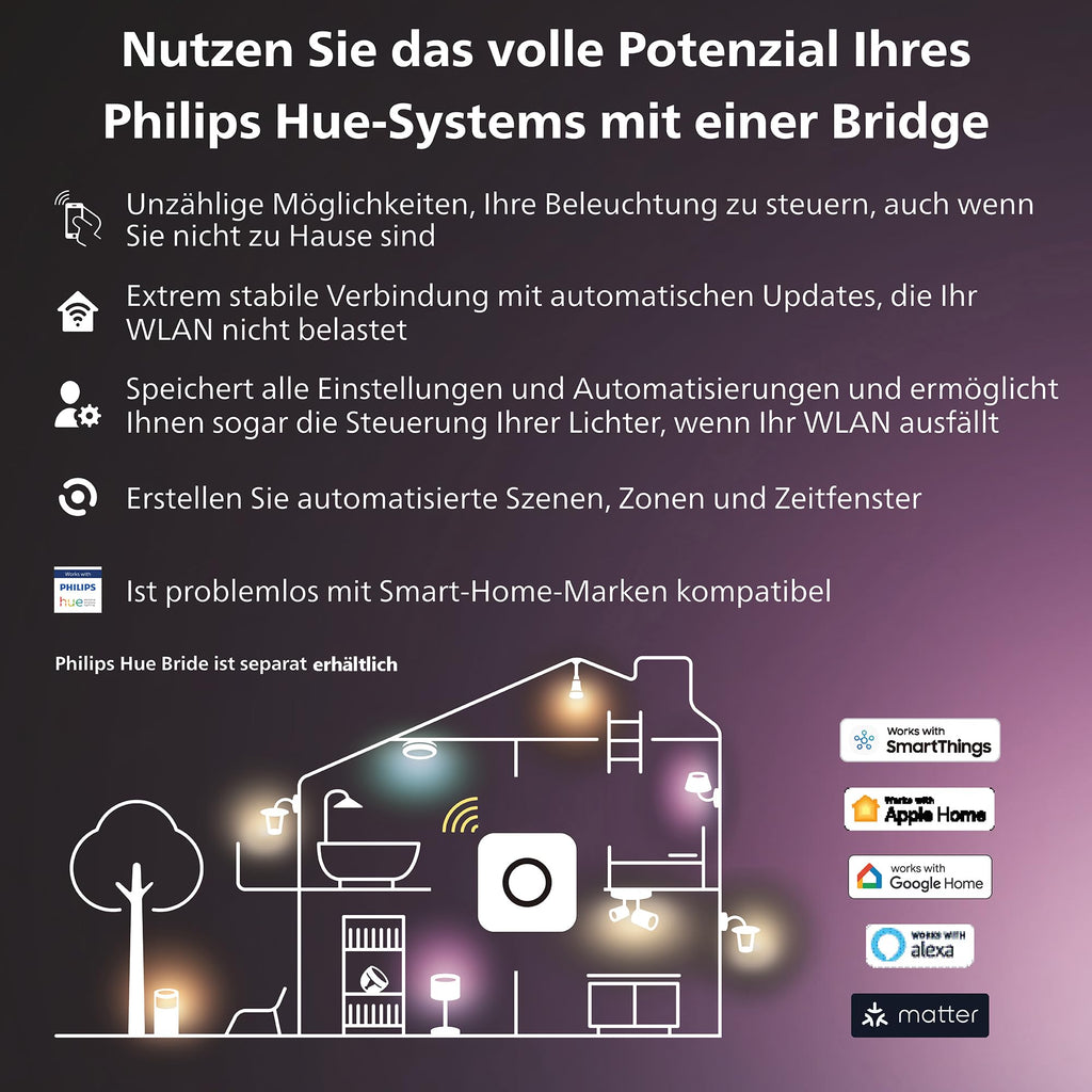 Philips Hue Indoor 3m Smart LED Solo Lightstrip Basis-Set, 1er-Pack, indirekte Beleuchtung mit der Hue App steuerbar, LED Streifen funktioniert mit Alexa, Google Assistant und Apple HomeKit