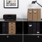 Rössler SOHO 4er Schubladenbox aus Papier | Büro Organizer Schreibtisch | Schubladen Organizer Büro Zubehör & Bürobedarf | Schreibtisch Organizer Box | 18 x 25 x 32 cm | 1 Stück | Farbe: Haselnuss