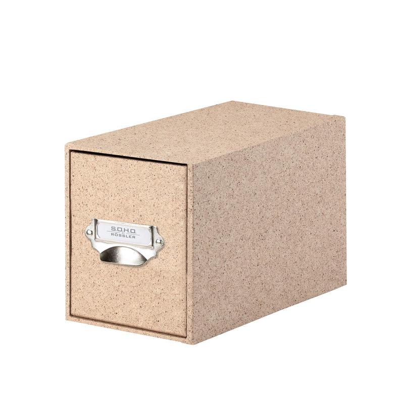 Rössler SOHO CD-Schubladenbox | Schubladen-Aufbewahrungsbox | Organizer mit Schublade | Storage Box | Aufbewahrung & Organisation | (BxHxT): 143 x 158 x 261 mm | 1 Stück | Farbe: Braun | Cacao
