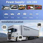 CAMECHO RV Rückfahrkamera Kit mit 8-Zoll-LCD-Monitor+ AHD 1080P Rückfahrkamera*2 mit Nachtsicht IP69 Wasserdicht für LKW/Anhänger/Bus/Van/Landwirtschaft mit 5m + 15m Kabel