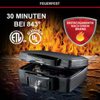 Master Lock Tresor Feuerfest und Wasserdicht mit Schlüssel, Dreifacher Schutz - Flug, Feuer und Flut, 4.9L, 15.6 x 36.2 x 33 cm