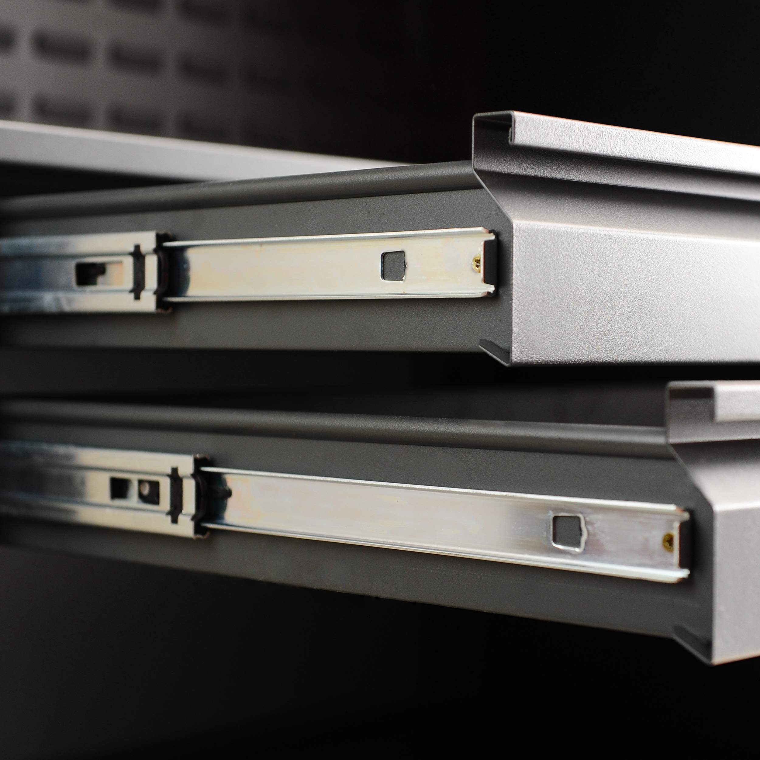 Jan Nowak Werkzeugschrank TC02AM Werkstattschrank mit Schubladen Flügeltüren Metallschrank 3 Fachböden Pulverbeschichtung 185 cm x 92 cm x 50 cm (Rot)