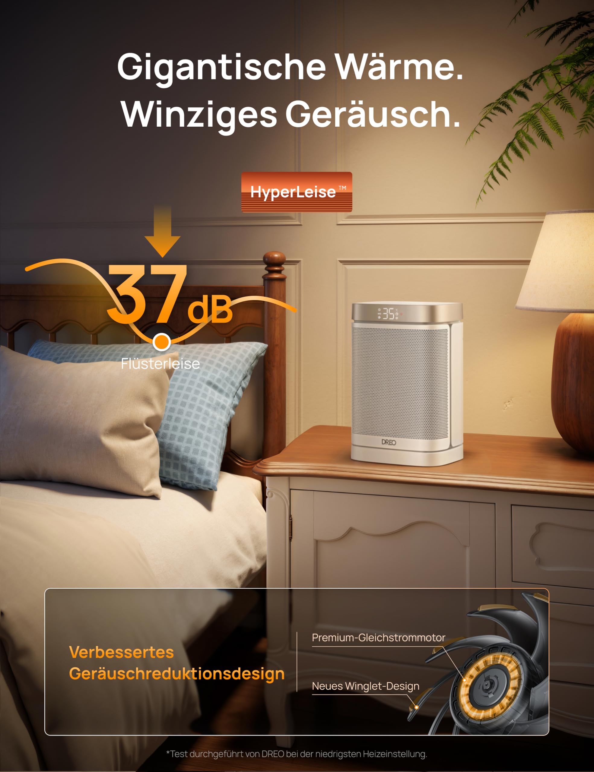 Dreo Heizlüfter Energiesparend Klein, 1500W Heizung Elektrisch mit Thermostat, 70° Oszillierend Elektroheizung, PTC Keramik Heizlüfter Leise, ECO-Modus, 12-Std-Timer, Überhitzungs- & Kippschutz, Weiß