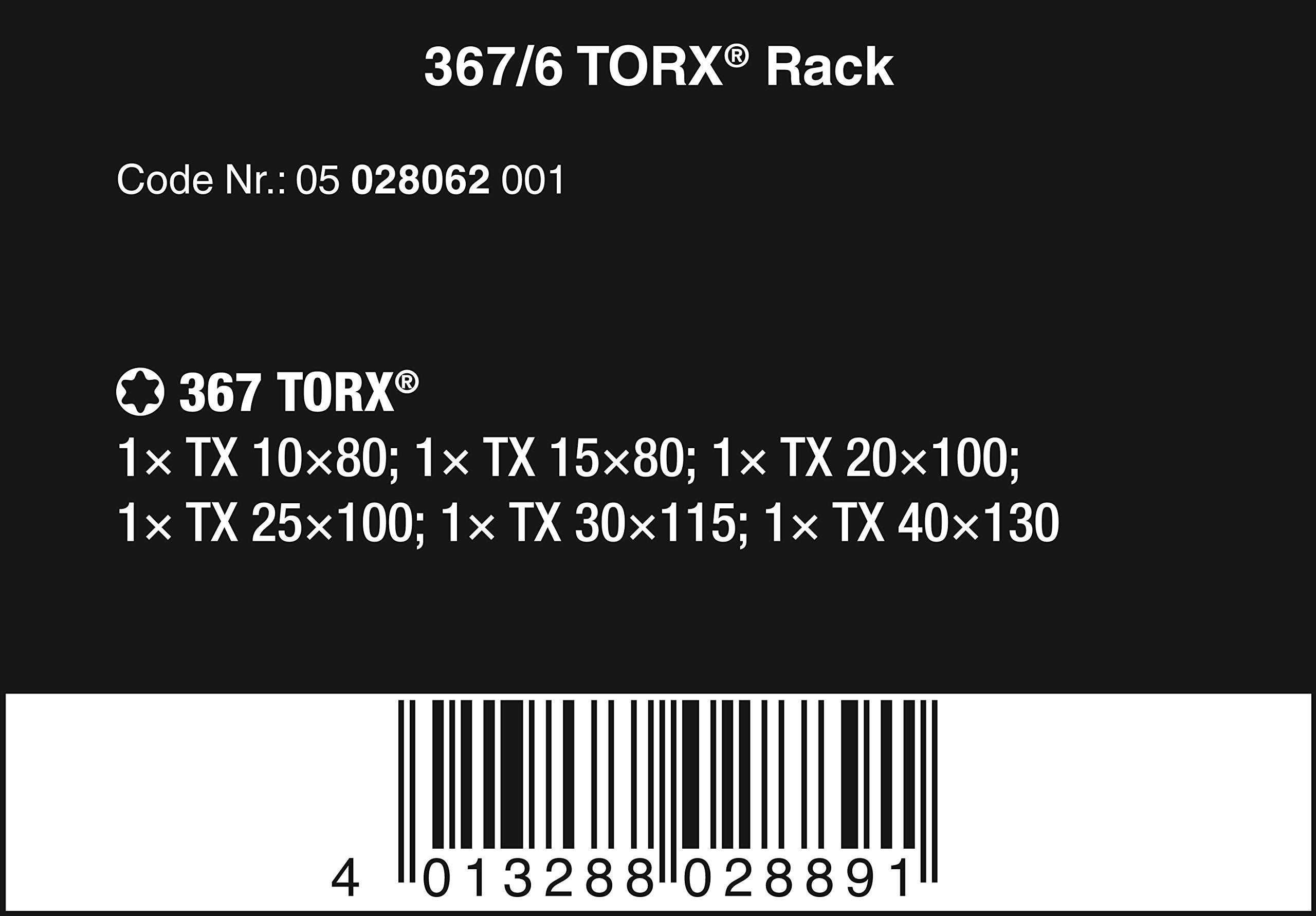 Wera 367/6 Schraubendrehersatz Kraftform Plus TORX® + Rack, 6-teilig, 05028062001