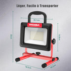 HYCHIKA LED Baustrahler 100W, LED Strahler 12000 LM 6500K, 2 Modes Adjustable Brightness, 360° Degree Rotation Wasserdichtes IP65 Arbeitsleuchter Drehbar, 2 m Kabel mit Stecker für Werkstatt Baustelle
