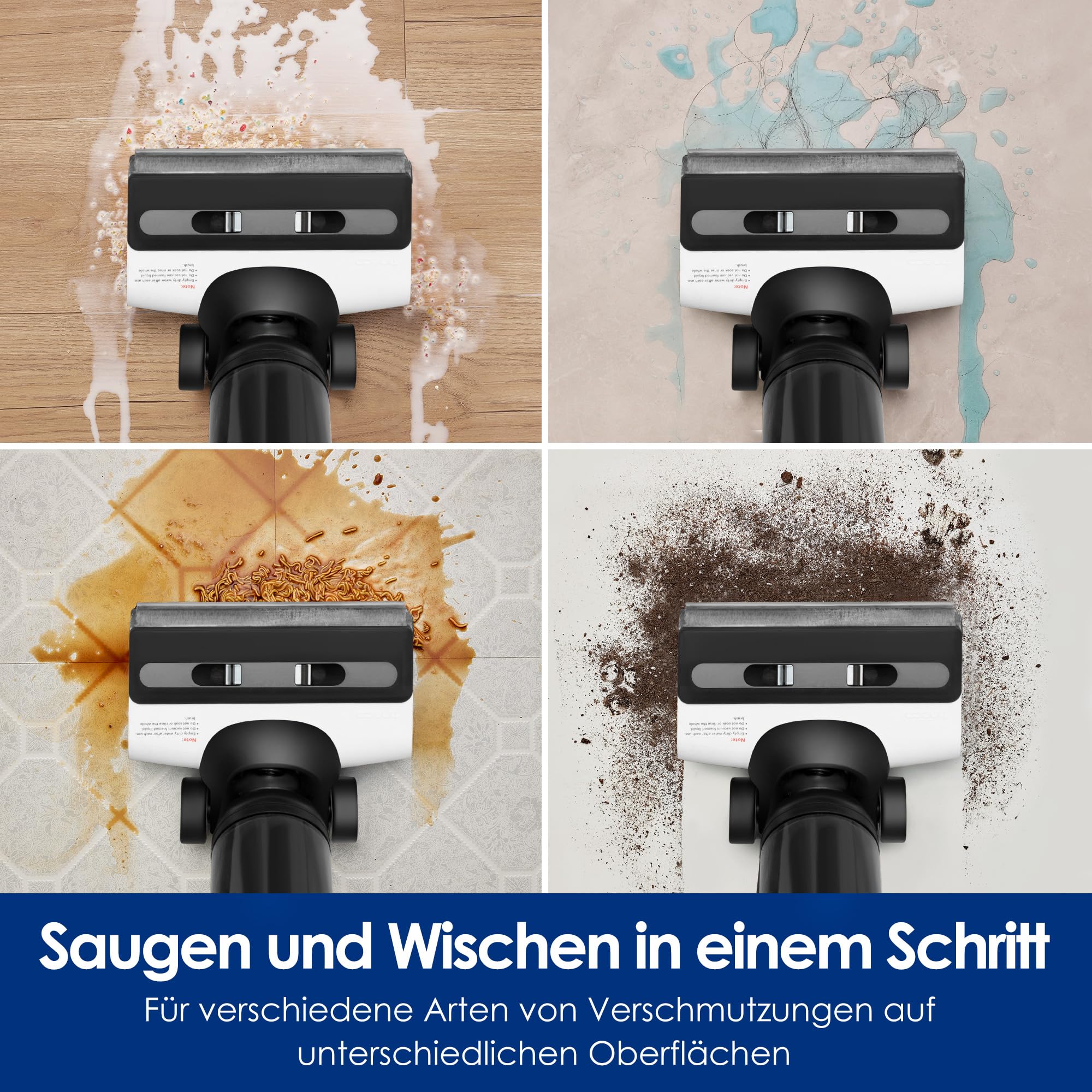 Tineco Floor ONE S6 Nass Trockensauger, Kabelloser Nass Trocken Staubsauger, Akku Saugwischer mit LED-Anzeige All-in-One Staubsauger mit Wischfunktion 35min Laufzeit für Hartböden