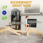 Duanico Großes 9in1 Kinder & Baby Kletterdreieck aus Holz, verstellbar in 5 Winkeln, Rutsche Wippe, Kletterbogen Kissen, Montessori Kletter Spielzeug für Kinder 1–7 Jahre, Klettergerüst Indoor