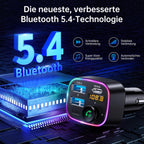 Syncwire FM Transmitter Auto Bluetooth 5.4 48W (PD 36W & 12W) Bluetooth Adapter Auto mit [Lichtschalter] [HiFi-Bass-Sound] [Schnellladen] Freisprecheinrichtung Autoladegerät Zigarettenanzünder