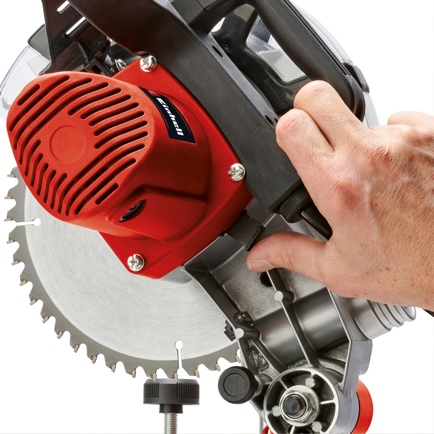 Einhell Kapp-Gehrungssäge TC-MS 2112 (max. 1.600 W, 5.000 min-1, hochwertiges HM-bestücktes Sägeblatt, Drehtisch mit Winkeleinstellung 45° links/rechts)