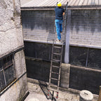 4,4M Teleskopleiter mit Haken Edelstahl Leiter Klappleiter Ausziehleiter Stehleiter Rutschfester, Teleskop-Design, aus hochwertigem Edelstahl, Tragbar, Leichte, 150 kg Belastbarkeit