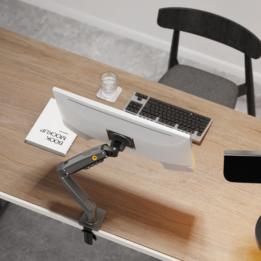 Ergosolid für PC-Monitor, Gelenkarm, ergonomisch, Gasfeder, 17-30 Zoll, VESA 75 mm und 100 mm, drehbar 360 Degree F80-0