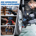 Dong Cheng 18V bürstenloser Schlagschrauber, 598Nm Akku-Schlagschrauber 1/2 Zoll, 4-Gang-Modus & Smart-Modus mit 5 Schlagstecknüssen, Verlängerung, 4,0Ah Akku, Aufbewahrungsbox