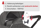 ROCKIT Kinderwagenschaukler -Das Original- Einschlafhilfe Baby wiederaufladbar (USB), stufenlos einstellbar & ultraleise mit 60-Min Timer -inkl. Halterung, Rocker Rakete schaukelt Kinderwagen & Buggy