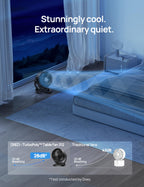 Dreo 28dB leiser Tischventilator, 30cm hoher Ventilator mit Kühlung, 3 Geschwindigkeiten 21m Luftstrom, 120° verstellbar Neigungswinkel Turbo-Luftzirkulator, tragbarer Lüfter für Schlafzimmer, Schwarz