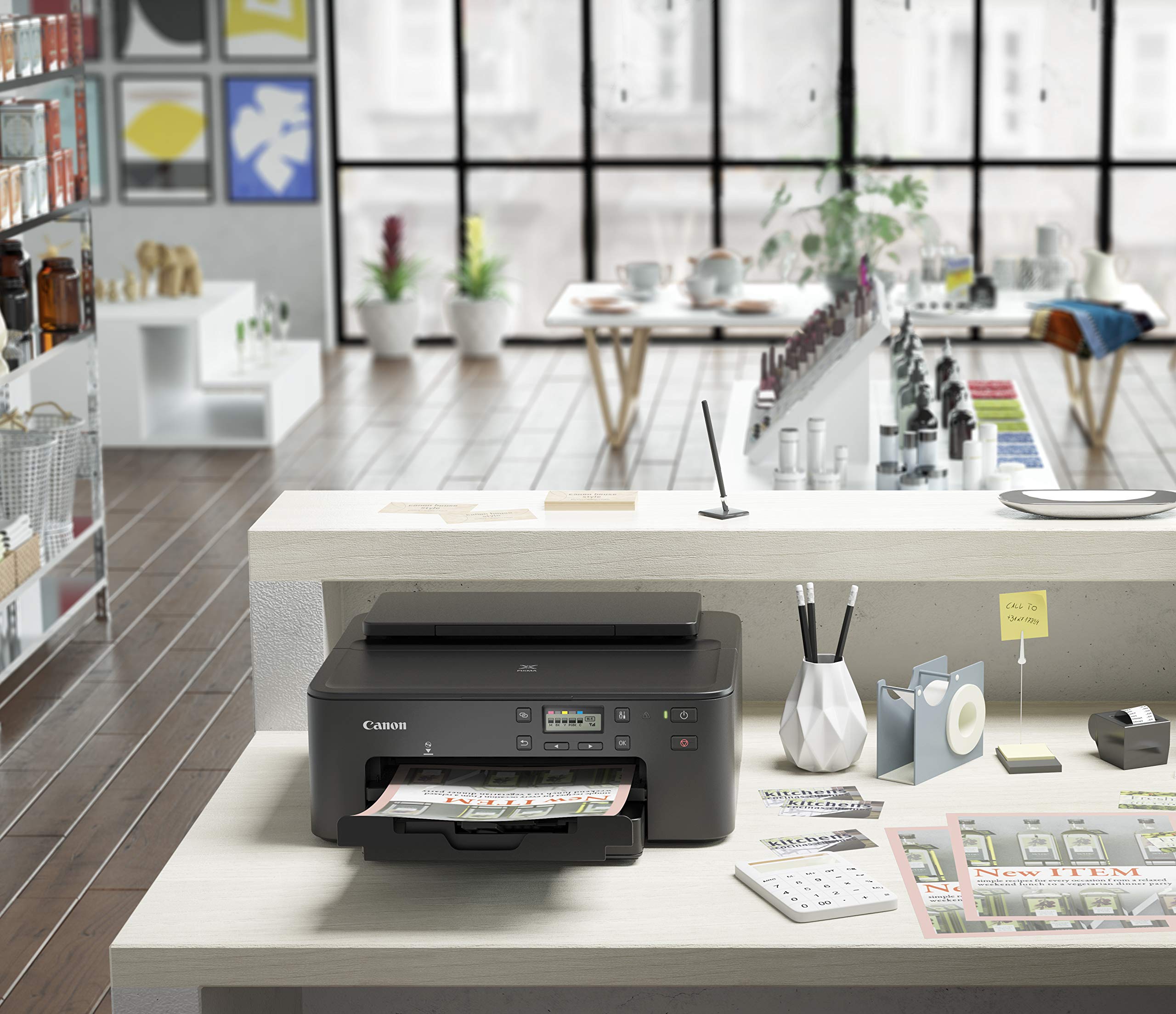 Canon PIXMA TS705a reiner Tintenstrahldrucker (ohne Scan- & Kopierfunktion, WLAN, Duplex, 5 separate Tinten, AirPrint, A4, Schwarz)