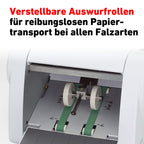 Professionelle Falzmaschine IDEAL 8306 mit Vier Falzarten, 60 bis 115 g/m² Papier, 115 Blatt/Minute, 7.000 Blatt/Stunde
