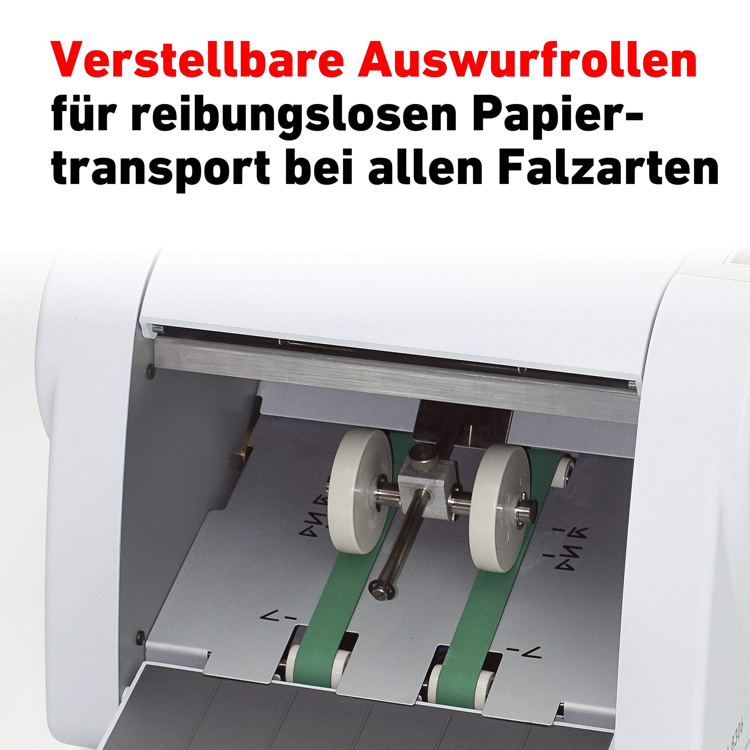 Professionelle Falzmaschine IDEAL 8306 mit Vier Falzarten, 60 bis 115 g/m² Papier, 115 Blatt/Minute, 7.000 Blatt/Stunde