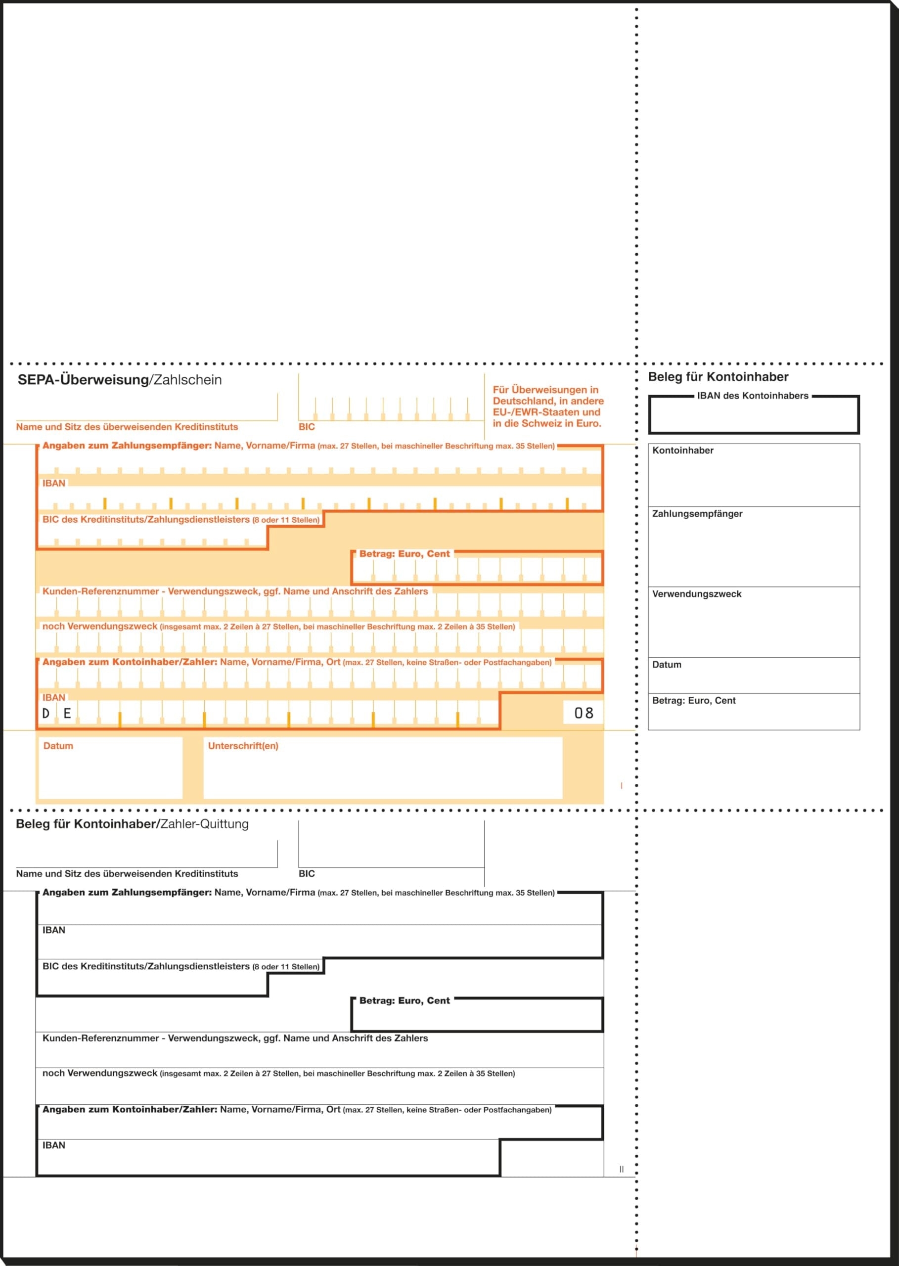 SIGEL ZV570 SEPA-Überweisungen, A4, 100 Blatt, Überweisungsträger / Zahlschein, mit gratis Beschriftungsvorlage